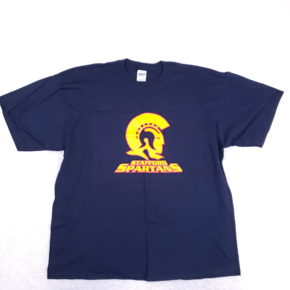 Gildan Stafford‎ Spartans T Shirt Mens 2XL Graphic Navy Blue High School Sports